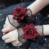 Pulsera Lolita Rosa Estilo Nuevo Pulsera Moda Flor Estilo Gótico Pulsera de Encaje Accesorios de Flor de Rosa Fresca