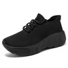 Zapatos tipo calcetín elástico de punto volador transfronterizos, zapatos de moda con suelas suaves, suelas gruesas, que aumentan la altura, malla transpirable, resistentes al olor, zapatos deportivos casuales para parejas