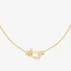 Colar Fred Fecho de Ferradura Pingente em Forma de U Totalmente Cravejado de Diamantes Fecho de Oito Corrente para Clavícula de Casal Corrente Torcida