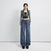 Pantalones de pierna ancha holgados de cintura baja retro americanos nuevos 2026, versátiles para otoño e invierno, jeans rectos adelgazantes de Instagram