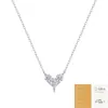 Pingente de prata S925 com moissanita, colar "Amor no Presente", nova corrente de clavícula de luxo leve da moda para mulheres, disponível em estoque