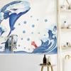Novo LD64033 pintado baleia ondas farol quarto sala de estar banheiro decoração de parede adesivos de parede