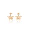 Agulha de prata estilo coreano verão high-end sentido gradiente borboleta brincos luz de luxo nicho design sentido flor brincos de pérola para mulheres