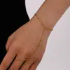 Azúcar Diseño Europeo y Americano Xiaomi Cadena de Cuentas Pulsera de Dedo Acero Titanio Chapado en Oro 18K Pulsera Cadena de Cuentas para Mujeres