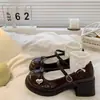 Zapatos de cuero con tacón grueso para mujer, nueva colección otoño 2026, estilo retro francés, Mary Janes planos de punta fina, perfectos con faldas, tacones altos JK