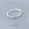 Anillo de Plata S925 Nalan Anillo Nudo Trenzado Elegante Anillo Abierto para Dedo Índice J5157