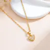 Accesorio de Collar de Cobre con Microincrustaciones de Circonita en Forma de Corazón Mini Transfronterizo, Accesorio Versátil Simple y de Gama Alta de Nicho