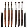 Conjunto de Pincéis para Manicure com Madeira de Sândalo com Pontas Redondas Grandes e Planas para Nail Art, Adequado para Nail Designers Usarem com Gel de Extensão e para Misturar