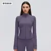 Jaqueta de Yoga Corta-vento com Gola Alta Feminina Cintura Afinando Jaqueta Esportiva Corrida Treino Justa Roupa Fitness D26161