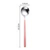 Cuchara redonda popular en Internet, cuchara de acero inoxidable 304 para el hogar, cuchara creativa para helado, cuchara de postre, cuchara de bibimbap coreana de mango largo