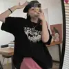 Camiseta Verde Solta de Manga Meia Manga Estilo Coreano Novo Estilo de Verão Tamanho Grande para Mulheres