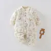 Mono acolchado de otoño e invierno para bebés, 120g, mameluco cálido, prenda exterior suave para recién nacidos, ajustado