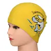 Gorro de natación para niños impermeable cuidado del cabello Gorro de natación con recubrimiento de PU al por mayor gorro de natación con estampado lindo suministro directo de fábrica gorro de natación