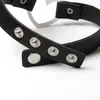 Gargantilla de Cuero Gótico Gargantilla Corazón PU Collar Gargantilla Retro Cuatro Botones Joyería Sexy para el Cuello