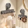 Adesivo de Ventosa Gancho de Pendurar para Cozinha Gancho Sem Furos Perfeito Cinza Pistola Suporte de Parede Prateleira de Armazenamento para Utensílios de Cozinha Espátula Colher