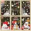 Decorações de Natal da Amazon Homem de Gengibre Criativo Adesivos Eletrostáticos Suprimentos para Festa de Natal Boneco de Neve Adesivos para Vidro