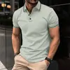 Europeu e americano ins cross-border 2023 verão AliExpress Amazon T-shirt masculina botão gola canelada camisa polo esportiva