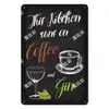 Letrero de Lata de Aluminio Estilo Americano Retro, Estilo Simple de Pizarra de Café, Decoración de Pared para Cafeterías y Restaurantes