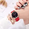 Reloj GUOU antiguo europeo para mujer, correa, coreano, simple, casual, tendencia, impermeable, calendario, moda, cinta, reloj para estudiante, temperamento