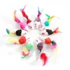 Brinquedo para Gato Tian Tian Brinquedo para Gato Suprimentos para Gato Bola de Pelo de Coelho Gato Pena de Peru Cor Sino Varinha Brinquedo para Gato Haste Brinquedo para Gato