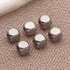 Cuentas Espaciadoras Cuadradas Biseladas de Acero Inoxidable con Recubrimiento al Vacío Color Oro/Acero Accesorios para Joyería Artesanal Pulseras Collares