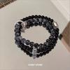 Pulsera de Estilo Retro Oscuro de Moda Popular Mariposa Tinta Luz de Luna Nicho Masculino Fresco Regalo para Pareja Estudiante Pulsera