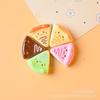 Cara Triangular Sonriente Pizza Resina Mixta Accesorios Pequeños DIY Accesorios de Pegamento de Crema Llavero Juguete de Comida Miniatura Realista