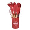 Spot Juego de Utensilios de Cocina de Silicona 750g Juego de 12 Piezas Utensilios de Cocina con Mango de Madera Espátula Antiadherente Herramientas de Cocina Juego de Cocina