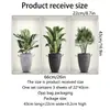 Adesivos de Parede Personalizados de Plantas Verdes em Vasos, Plantas Verdes e Flores 3D Tridimensionais em Vasos, Triptíco de Arte de Parede Decorativa, Entre em Contato para Consulta
