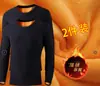 Camiseta interior térmica con forro polar para hombre, camiseta de manga larga de terciopelo dorado grueso para otoño e invierno, camiseta ajustada con cuello redondo para hombre, ropa de otoño.