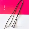 Atacado corda redonda pequena 2mm simples e confortável comprimento ajustável pingente de jade ágata ouro e prata cera de abelha madeira joias pendurar pescoço corda preta