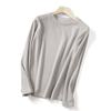 Camiseta Básica de Terciopelo Meiyabi para Mujer Otoño e Invierno Nueva Media Cuello Alto Talla Grande Cepillada Calentamiento Cálido Camiseta Calefactable