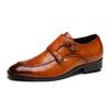 2023 primavera nuevos zapatos de cuero para hombre zapatos de cuero de punta para negocios zapatos de cuero de cocodrilo zapatos casuales para hombre con hebilla lateral