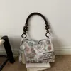 Bordado estilo chinês 2026 verão nova moda bolsa de ombro estilosa com contas simples versátil bolsa de ombro transfronteiriça
