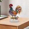 Adornos de Animales Gallo de la Suerte Creativos Coloridos Transfronterizos Adornos Decorativos de Acrílico Plano 2D para Escritorio de Hogar Oficina