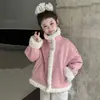 Tutu Elefantito Ropa Infantil Abrigo de Invierno para Niñas 2026 Nuevo Estilo de Invierno Chaqueta Gruesa Forrada de Felpa con Piel Integrada