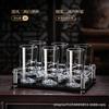0.1kg Vidro Cristal com Escala Conjunto para Casa com Porta-Copos Caixa de Presente Estilo Chinês 0.05kg Copo de Licor Conjunto de Vinho Presente