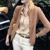 Cardigan de Tricô Color Block Fashionável Falso Duas Peças Feminino Outono Novo Elegante Versátil Manga Longa Feminino A14584