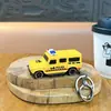 Aleación Tire Hacia Atrás Modelo de Coche de Policía Juguete Llavero Camioneta Modelo de Coche de Policía Llavero de Coche Pequeño Colgante Regalo Venta al por Mayor