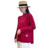 Suéter Corto de Punto con Cuello en V Calado para Mujer de Manga Larga Otoño e Invierno con Hombreras Top Holgado Adelgazante Casual Cintura Alta Ombligo