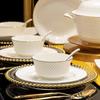 Juego de Vajilla de Porcelana Ósea Pintada en Oro Modelo Nuevo 2026 Juego de Tazón y Plato Juego de Tazón de Cerámica y Palillos Regalo Cerámica de Jingdezhen