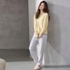 Pijama Antibacterial 7A para Mujer Antiácaros Primavera y Otoño Algodón Puro Manga Larga Pantalones 2024 Traje Nuevo Ropa para el Hogar Primavera y Otoño