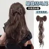Peluca de comercio exterior europea y americana para mujer, cola de caballo alta, lazo, media cola de sirena, clip, cola de caballo rizada
