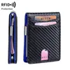 Cartera Antirrobo RFID para Hombre Minimalista Plegable 12 Tarjetas Portatarjetas de Crédito Ultradelgada Portátil Ranura para Múltiples Tarjetas Pinza para Billetes