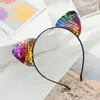 Diadema de Amazon Diadema de Orejas de Gato con Lentejuelas de un Solo Lado Accesorios para Niños Accesorios para el Cabello Diadema para Actuación en Festivales Infantiles