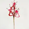 Día de San Valentín Corazón Flores Ramas Transfronterizo Festivo Forma de Corazón Esquejes de Bayas Fruta Roja Simulada Decoración del Hogar Arreglo Floral Decoraciones