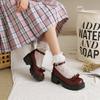 Zapatos de Cuero para Mujer Estilo Hepburn, Zapatos de Salón Retro, Nuevos Zapatos Japoneses JK de Verano, Zapatos de Plataforma Mary Jane de Tacón Alto