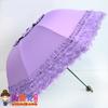 Sombrilla de Encaje Protección UV Sombrilla para Mujer Doble Uso Soleado y Lluvioso Sombrilla Plegable Linda Pegamento Negro para Estudiantes