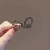 Pinza para el cabello de mariposa con pedrería estilo coreano y japonés, Pasador hueco de alta gama, Pinza para flequillo, Pinza de pico de pato, Accesorio estilo festivo