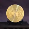 Brújula Bagua de Latón Sólido Giratoria de Múltiples Vueltas Adorno Feng Shui Pieza de Mano de Brújula Tai Chi I Ching Mini Descompresión